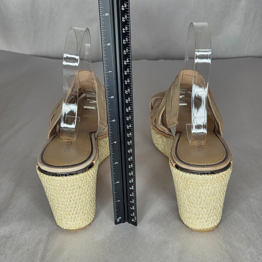 NWT Donald Pliner Ithacaqa Metallic Suede Wedge Sandal Size 8.5 - Picture 4 of 9